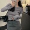 톰브라운 기본 라운드 니트
