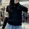 톰브라운 기본 빅 꽈배기 짜임 니트