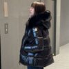 몽클레어 라이체 거위털 폭스퍼 펄블랙 패딩
