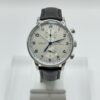 IWC 포르투기스 흰판 블루핸즈 은장 가죽밴드 시계 40미리