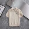 미우미우 여성 린넨 펀칭 카라티셔츠