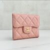 샤넬 클래식 캐비어 플랩 월릿 핑크 금장 AP0231